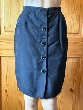 Paul Louis Orrier Paris Womens Silk Knee Length Pencil Skirt Black Size XS
